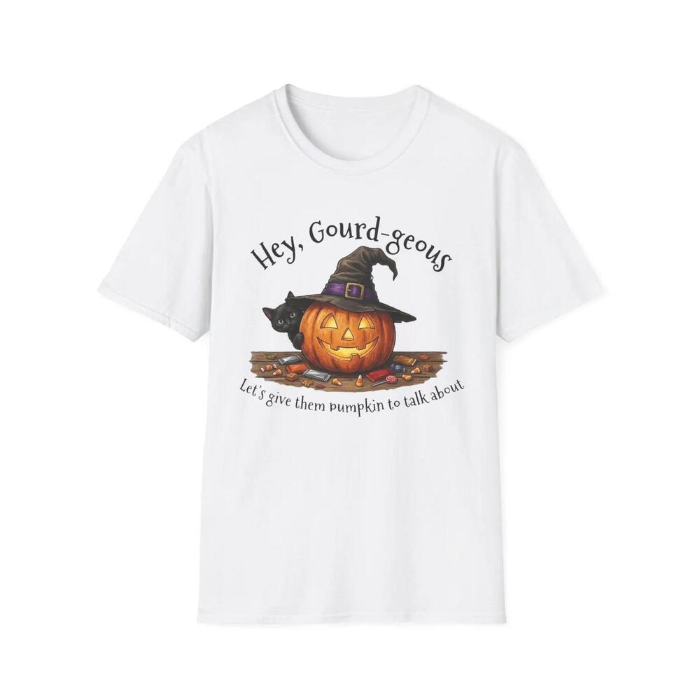 Witch Pumpkin With Cat Unisex Softstyle T-Shirt